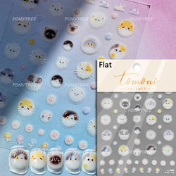 Black Cat Kitten Rabbit Cat's Paw Bowknot Tie Bunny Animals Love Heart Jelly Adhesive Nail Art Stickers Manicure Decal Wholesale (ONLINE ORDER ONLY)