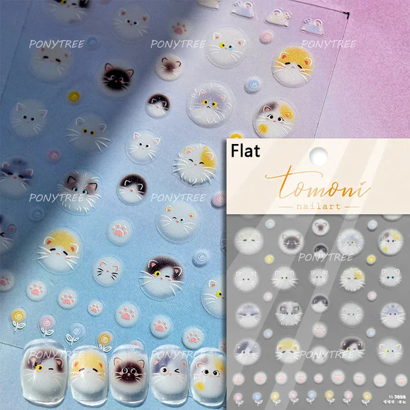 Cute Kapibala Halo Dyeing Kabibara Giant Rat Guinea Pig Cavy Lovely Expression Orange Adhesive Nail Art Stickers Manicure Decals (ONLINE ORDER ONLY)