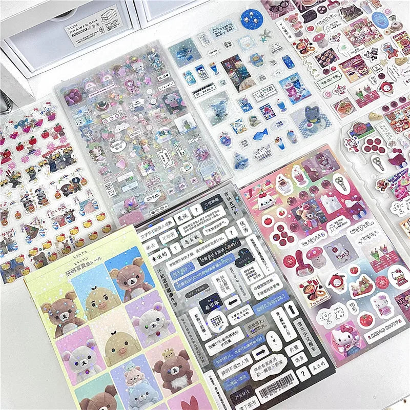 6pcs/10pcs Set Y2K Random Cute Glitter Laser Sticker for Phone Camera Luggage Journal Sticker Kawaii Decoration Sticker Gift (ONLINE ORDER ONLY)
