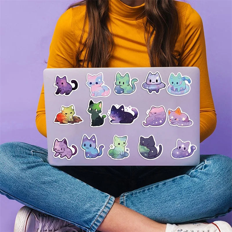 10/30/50PCS Cute Starry Sky Cat and Sealife Sticker Packs (ONLINE ORDER ONLY)