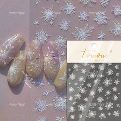 Snowflake Butterfly Rhinestone Shiny Totem Self Adhesive Nail Art Stickers Romantic Charm Chic Rose Flower Pearl Manicure Decals (ONLINE ORDER ONLY)