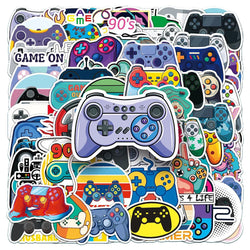Vintage Game Joystick Stickers Pack - Cartoon Decals for Skateboard, Laptop, Car, Kids Toy (Online Order Only)