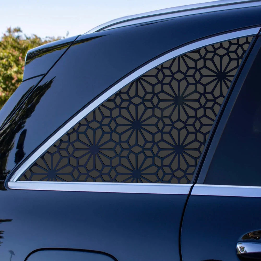 Fashion Flowers Grain Car Sticker for Decoration Triangle Window External Accessories Waterproof Vinyl Decal Apply All Vehicles (ONLINE ORDER ONLY)