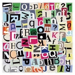 50pcs Cartoon Graffiti Letter Stickers for Laptop, Motorcycle, Phone, Kids Toys (Online Order Only)