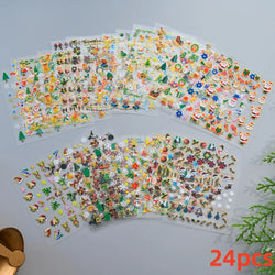 12pcs Cute Christmas Nail Decals Santa Claus Elk Penguin Snowman Cartoon Nail Stickers 3D Self-adhesive Sliders Manicure Decor * (Online Order Only)
