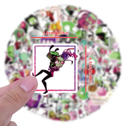 10/30/50/110PCS Invader Zim Stickers Funny Cartoon Kids Toys DIY Luggage Laptop Guitar Car Bike Skatboard Decals Movie Sticker (ONLINE ORDER ONLY)