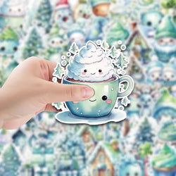 10/30/50pcs Kawaii Green Christmas Cartoon Stickers Decals Notebook Phone Guitar Fridge Car Waterproof Graffiti Sticker Kid Toys (ONLINE ORDER ONLY)