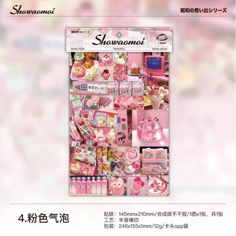 1Piece Showa Memories Series Cute Sticker for Phone Camera Luggage Journal Sticker Kawaii Decoration Sticker Gift (ONLINE ORDER ONLY)