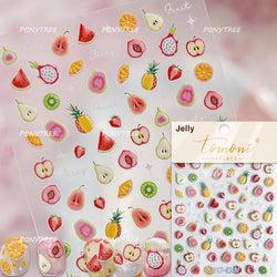 Strawberry Retro Lace Border  Flower Lovely Fruit Pearl Pendant Leaves Self Adhesive Nail Art Stickers Manicure Decal Wholesale (Online Order Only)