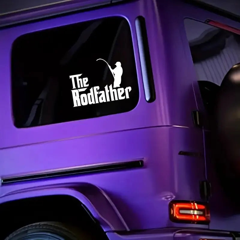 The Rodfather Fishing Vinyl Die Cut Bumper Car Stickers For Truck Bike Scooter Motorbike Cycling Bicycle (Online Order Only)