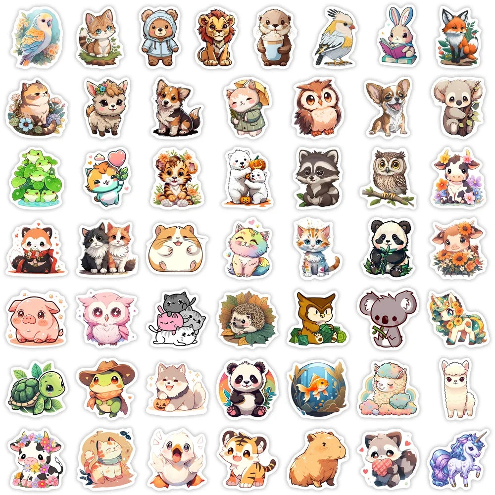 Kawaii Cute Animal Stickers Puppy Kitten Cow Owl Unicorn Hedgehog Children Cartoon Gift for DIY Laptop Phone Mug Waterproof (ONLINE ORDER ONLY)