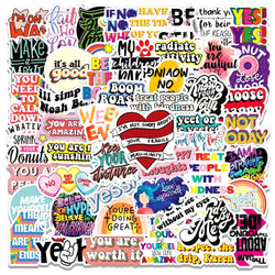 10/50pcs Inspirational Quote Stickers Motivational Decals for Scrapbooking Water Bottle Stationary Office Study Room Sticker (ONLINE ORDER ONLY)