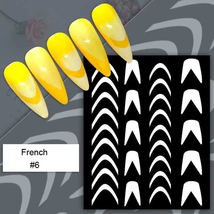 1PC Hollow Airbrush Design Nail Art Hollow Stencils Sticker Love Star Snowflake Butterfly Butterfly French Decal Slider Decors * (Online Order Only)