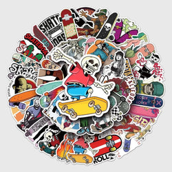10/50PCS Sports Skateboard Stickers Laptop Bicycle Guitar Skateboard Sticker Kid DIY Graffiti Waterproof Personalized Stickers (Online Order Only)
