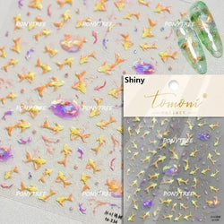 Beach Colourful Conch Dolphin Shell Starfish Jellyfish Star Summer Sea Wave Vacation Mode Water Bubble Nail Art Stickers Decals (Online Order Only)
