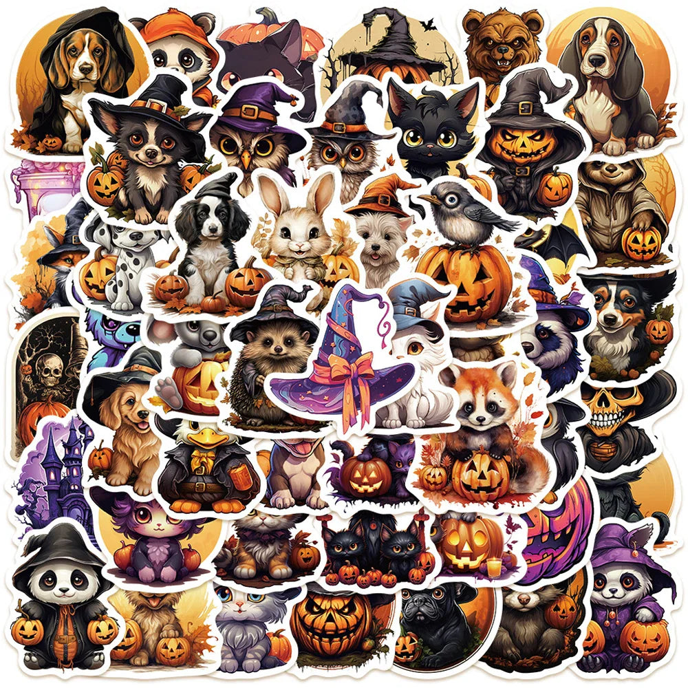 Halloween Horror Animal Stickers Waterproof Graffiti Decoration 10/30/50pcs (Online Order Only)