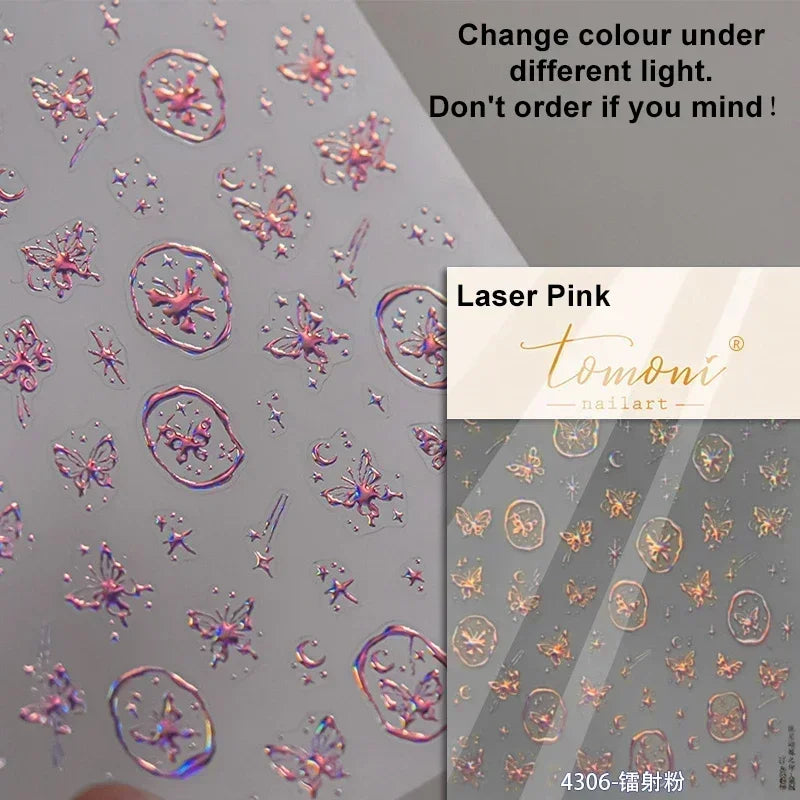 Dreamy Chic Butterfly Flower Bowknot Square Rhinestone Crystal 5D Self Adhesive Nail Art Stickers Fantasy Shiny Manicure Decals (ONLINE ORDER ONLY)