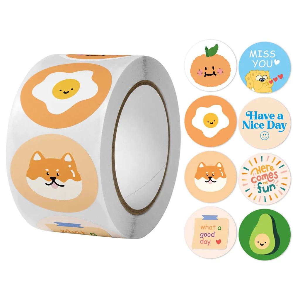 500pcs/roll Reward Stickers For Kids Children Kindergarten School Encouragement Students Games Toy Animals Stationery Labels (ONLINE ORDER ONLY)