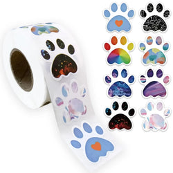 500Pcs /1 Rolls 2.5cm/1inch Pet Stickers Self-adhesive Dog Claw Animals Sticker Decoration Gift Box Sticker Label Stationery (ONLINE ORDER ONLY)