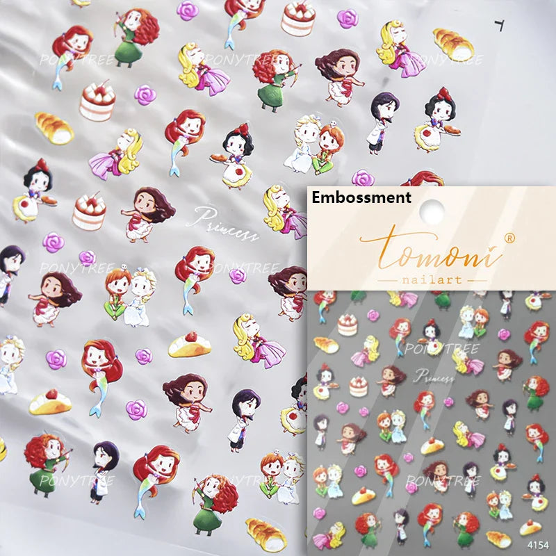 Romantic Mermaid Tail Water Bubbles Seahorse Shell Starfish Coral Pearl Pendant Self Adhesive Nail Art Stickers Manicure Decals (Online Order Only)