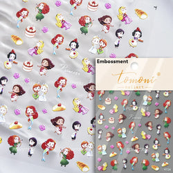 Romantic Mermaid Tail Water Bubbles Seahorse Shell Starfish Coral Pearl Pendant Self Adhesive Nail Art Stickers Manicure Decals (Online Order Only)