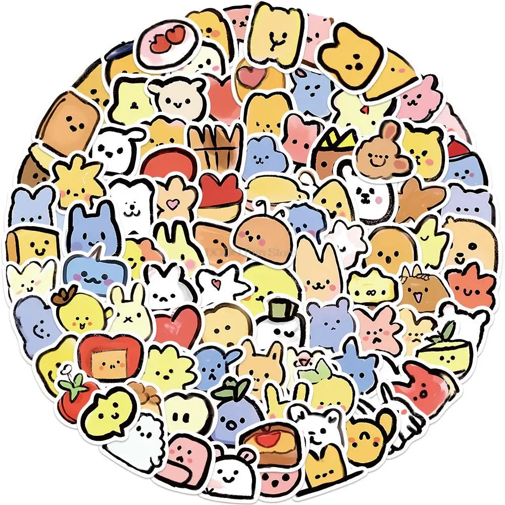 100PCS Cute Anime Sticker Set: Waterproof Decals for Guitar, Luggage, Laptop, Water Cup, Phone, Kids Toys (Online Order Only)