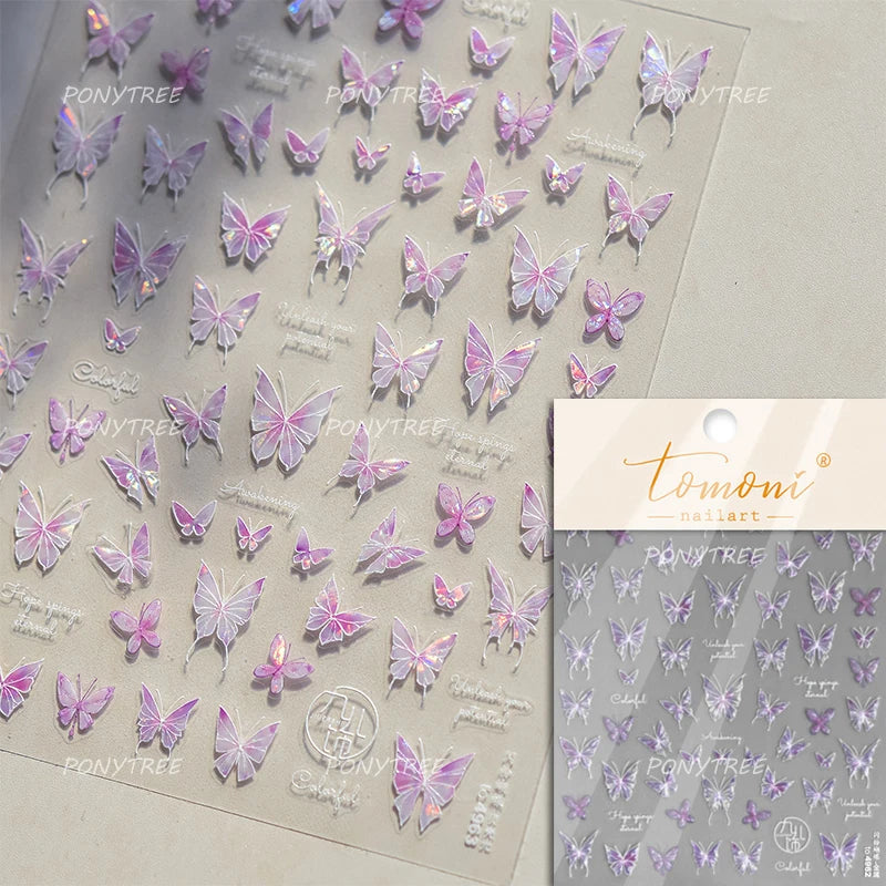 Bowknot Ribbon Butterfly Jelly Shiny Sparkling Delicate Charming Bow Tie 5D Nail Art Decorations Stickers DIY Manicure Decals (ONLINE ORDER ONLY)