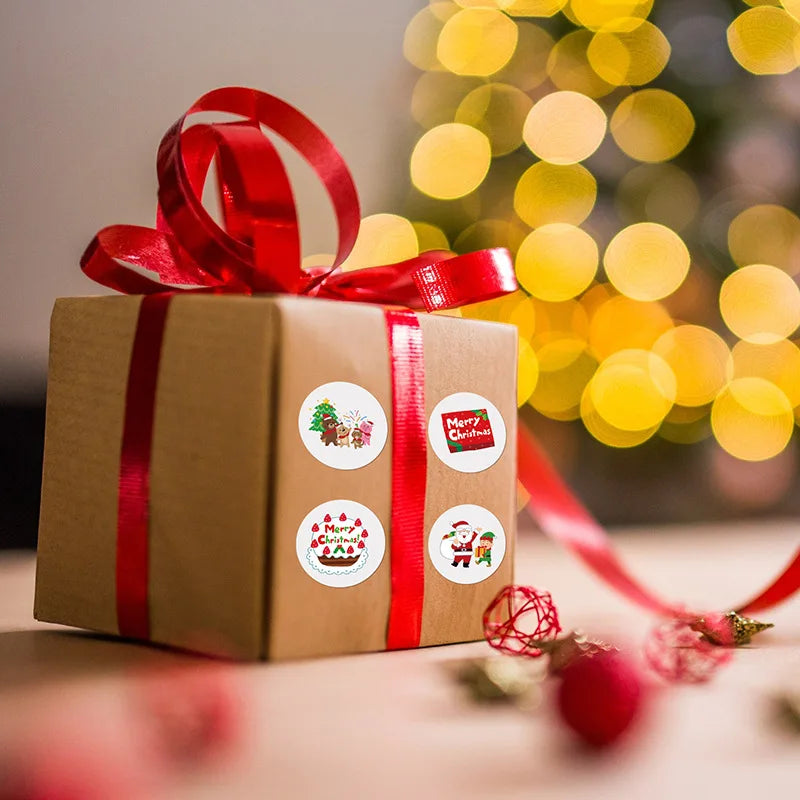 100-500pcs Merry Christmas Holiday Decoration Sticker 2.5cm Party Gift Baking Seal Sticker Invitation Letter Envelope Sticker (ONLINE ORDER ONLY)