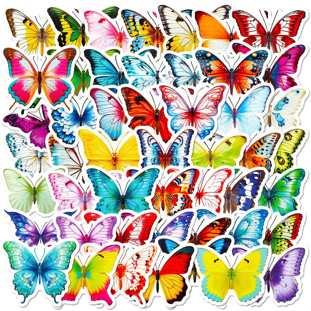 Cartoon Butterfly Stickers for Scrapbooking, Suitcase, Water Bottle, Phone, Laptop, Guitar - 10/25/50pcs (Online Order Only)