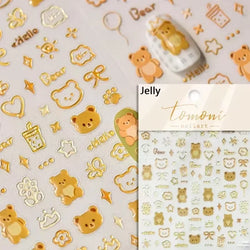 Bowknot Dog puppy Christmas Hat Strawberry Cake Food Coffee Cherry Love Heart Adhesive Nail Art Sticker Reliefs Manicure Decals (Online Order Only)