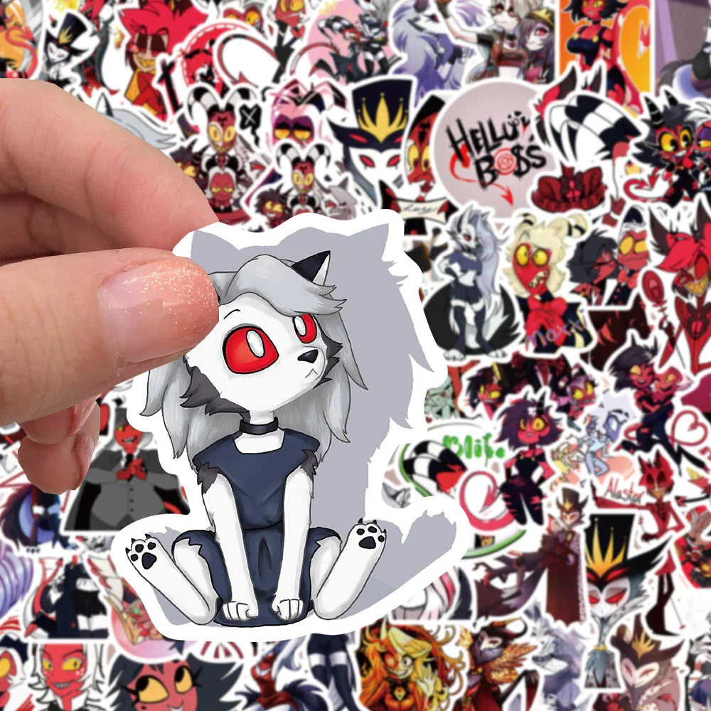 10/30/50/100pcs Anime HELLUVA Boss Graffiti Waterproof Stickers Notebook Laptop Suitcase Phone Cool Cartoon Sticker Kids Toys (Online Order Only)