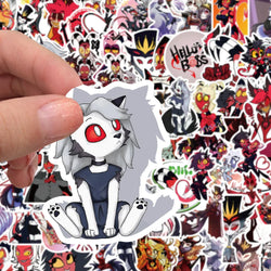 10/30/50/100pcs Anime HELLUVA Boss Graffiti Waterproof Stickers Notebook Laptop Suitcase Phone Cool Cartoon Sticker Kids Toys (Online Order Only)