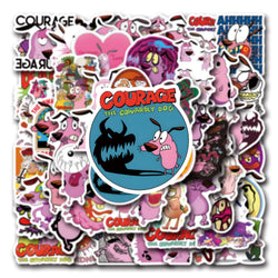 10/30/55PCS Curage The Cowardly Dog Stickers Funny Cartoon Anination Cute Dog Graffiti Sticker Laptop Phone Car Decals Kids Toys (ONLINE ORDER ONLY)