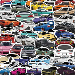 10/30/50/100PCS Cartoon JDM Racing Car Favorites Graffiti Stickers DIY Kids Classic Toy Travel Luggage Guitar Waterproof Decals (ONLINE ORDER ONLY)