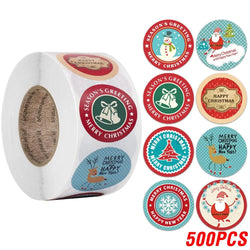 100-500pcs Thank You Label Sealing Stickers Merry Christmas Kraft Handmade Sticker Card Box Package Wedding Decor Party Supplies (ONLINE ORDER ONLY)