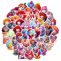 10/50Pcs Vintage Clown Stickers For Phone Suitcase Guitar Car Helmet Craft Supplies Scrapbooking Material Cartoon Sticker Pack (ONLINE ORDER ONLY)