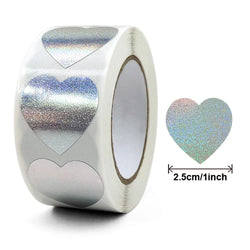 100-500pcs Glitter Heart Stickers Valentine's Day Sparkling Heart Stickers Holiday Party Decoration Seal Label (Online Order Only)