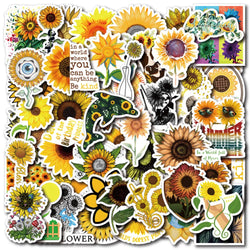 Cartoon Sunflower You Are My Sunshine Waterproof Stickers for Phone, Laptop, Scrapbook, Water Bottle - 10/30/50pcs (Online Order Only)