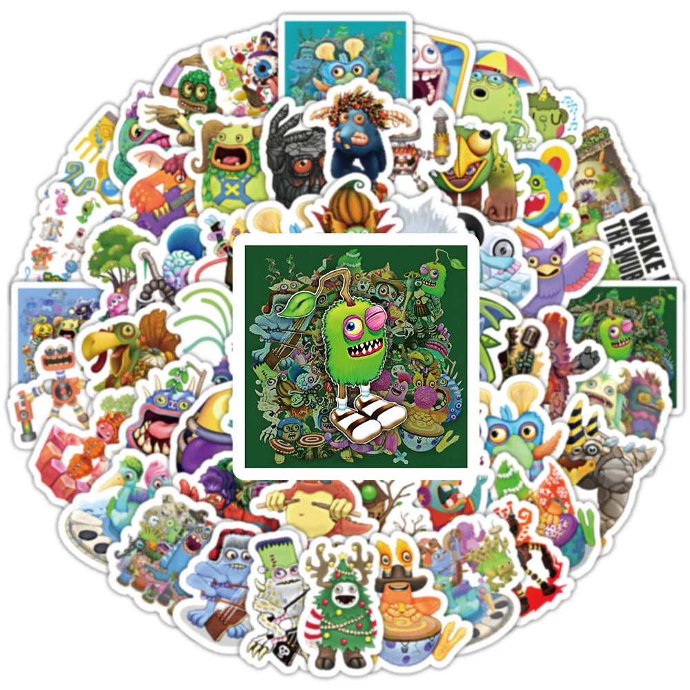 10/30/50/100pcs Game My Singing Monster Anime Stickers Decals Laptop Phone Notebook Guitar Skateboard Cool Waterproof Sticker (ONLINE ORDER ONLY)