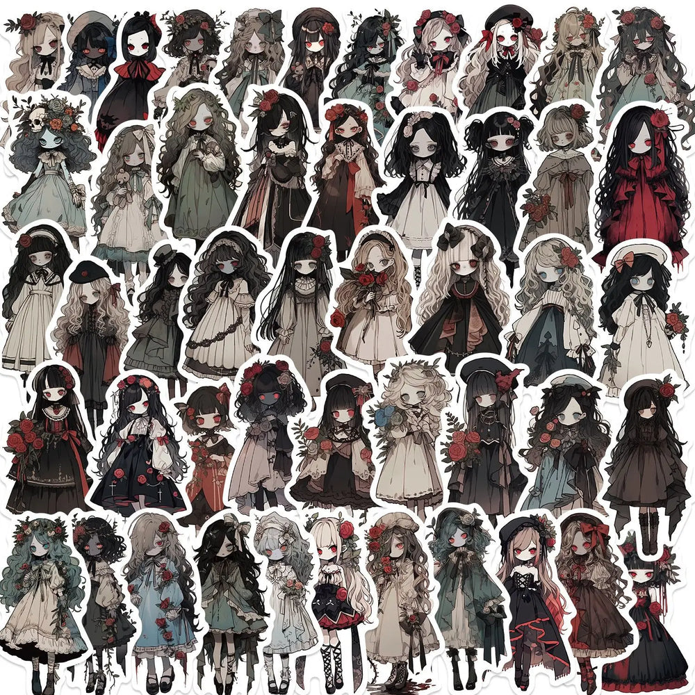 Vampire Girl Cartoon Stickers for Phone Laptop Luggage Skateboard 10/30/50PCS (Online Order Only)
