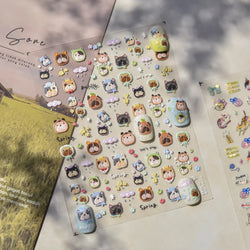 Cute Leopard Cat Ginger Cat Paw Bowknot Knitting Wool Ball Fish Self Adhesive Nail Art Stickers IllusionChic Manicure Decals (ONLINE ORDER ONLY)
