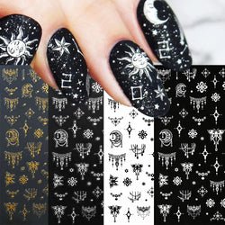 4pcs Roman Letter Design Nail Stickers Golden/Silvery/Black/White Alphabet Design Self Adhesive Decal English Words DIY Manicure (Online Order Only)