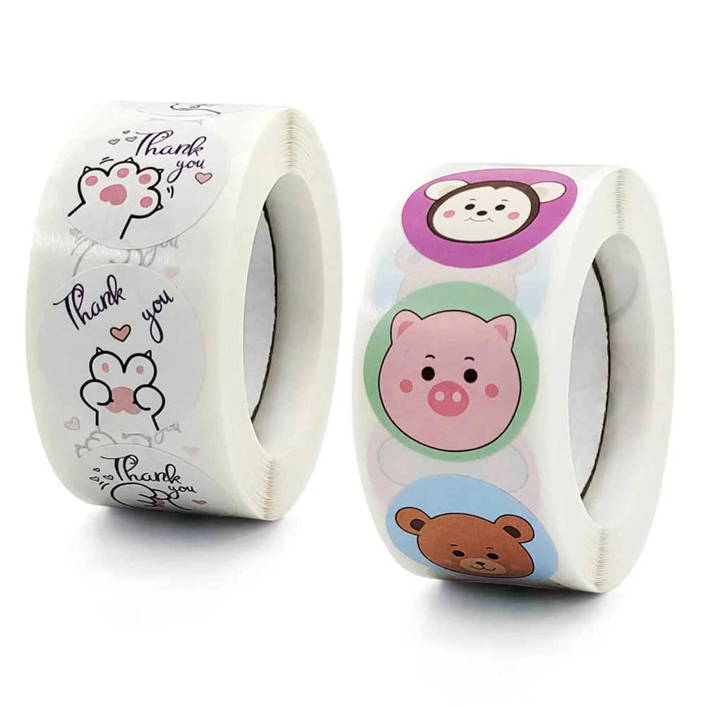 50-500PCS Cute Cartoon Reward Stickers Children Girl Gift Scrapbook Decoration Label 1Inch Handmade DIY Cartoon Toy Stickers (ONLINE ORDER ONLY)