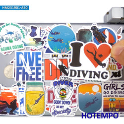 20/30/50Pieces Scuba Diving Underwater Adventure Travel Stickers for Scrapbook Phone Luggage Motorcycle Car Bike Laptop Sticker (ONLINE ORDER ONLY)