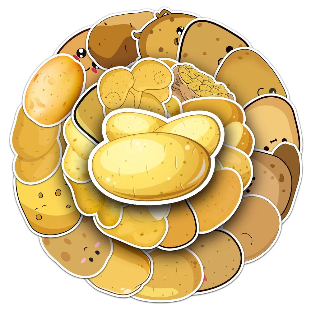 10/50PCS Cute Potato Cartoon Stickers For Motorcycles Luggage Computer Laptop Gift Car Phone Water bottle Notebook (Online Order Only)