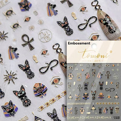 Dark Sword Coiled Snake Cross Butterfly Wing Starburst Starlight Gothic Reptile Animals Nail Art Sticker Festival Manicure Decal (ONLINE ORDER ONLY)