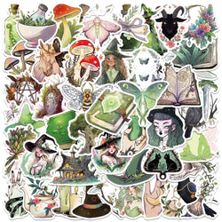10/50Pcs Cute Forest Witch Magic World Stickers Aesthetic DIY Scrapbooking Skateboard Laptop Phone Fridge Car Decoration Sticker (Online Order Only)