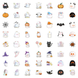10/30/60PCS Cute Cartoon 3D Ghost Stickers Halloween Decoration Decals For Skateboard Fridge Bike Notebook Car Sticker DIY Toys (Online Order Only)