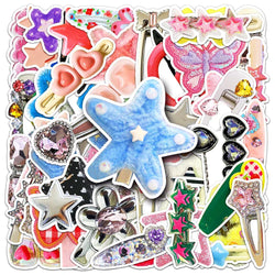 Y2K Star Hair Clips Stickers Decals Cartoon DIY Phone Notebook Bike Skateboard Suitcase Graffiti 10/30/50pcs (Online Order Only)