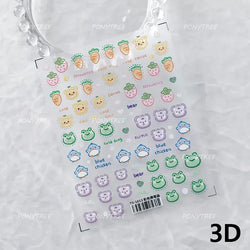 Cute Duck Pear Bowknot Mini Flower Duckling Line Bow Photo Frame Seal Stamp Figure Self Adhesive Nail Art Sticker Manicure Decal (ONLINE ORDER ONLY)